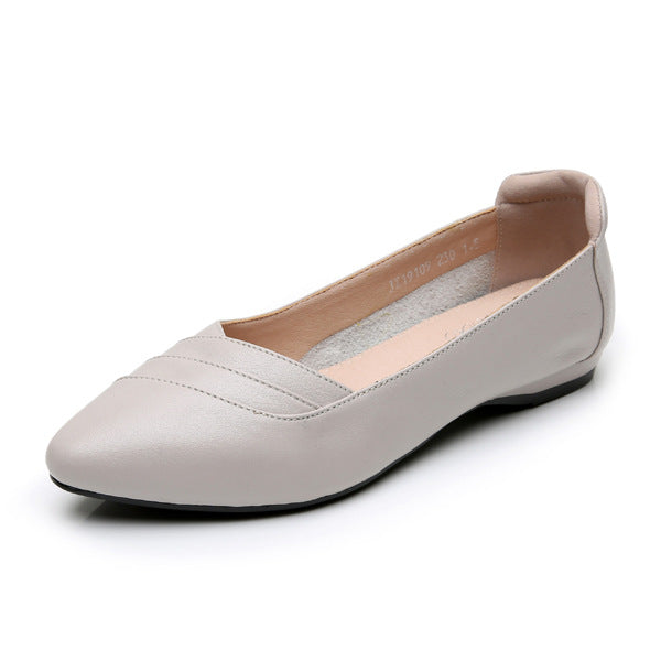 Spitze Leder-Slipper in Weiß