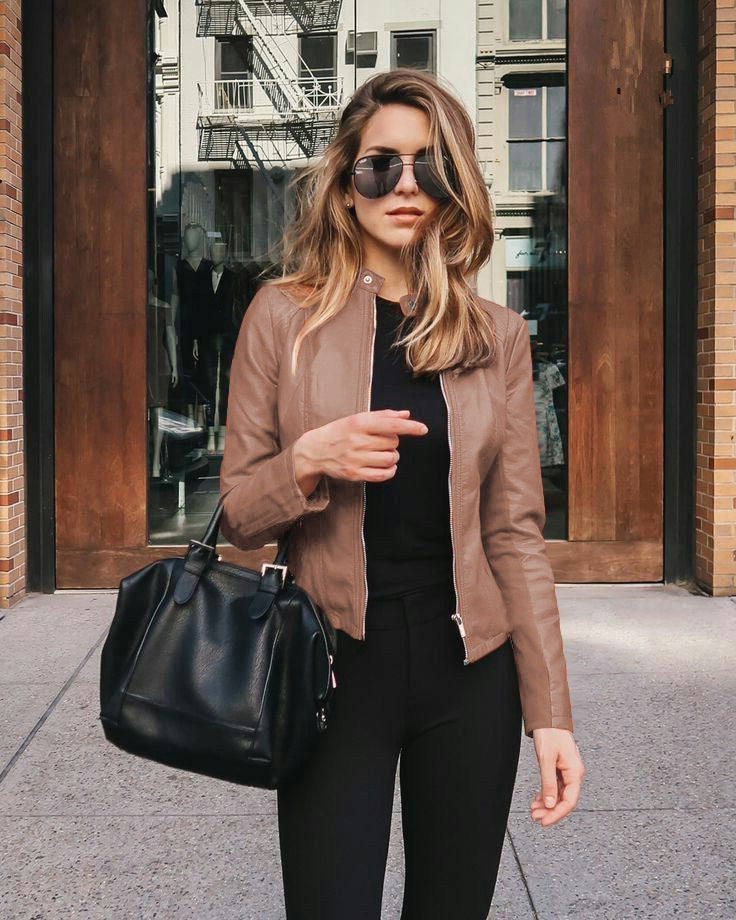 Bomber Jacket Women's Slim Fit with Zip Closure - Image 5