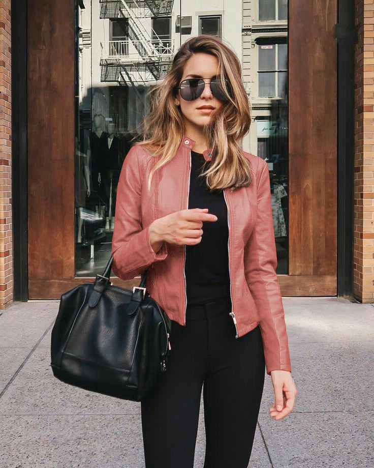 Bomber Jacket Women's Slim Fit with Zip Closure - Image 10