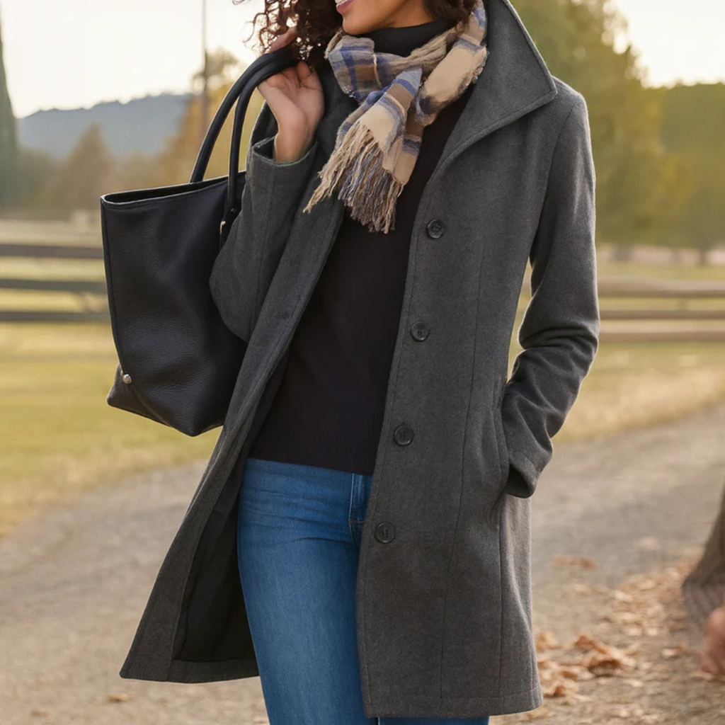 Damenmantel mit klassischem Schnitt und Knopfdetails | M&G - 2 - Modeglanz