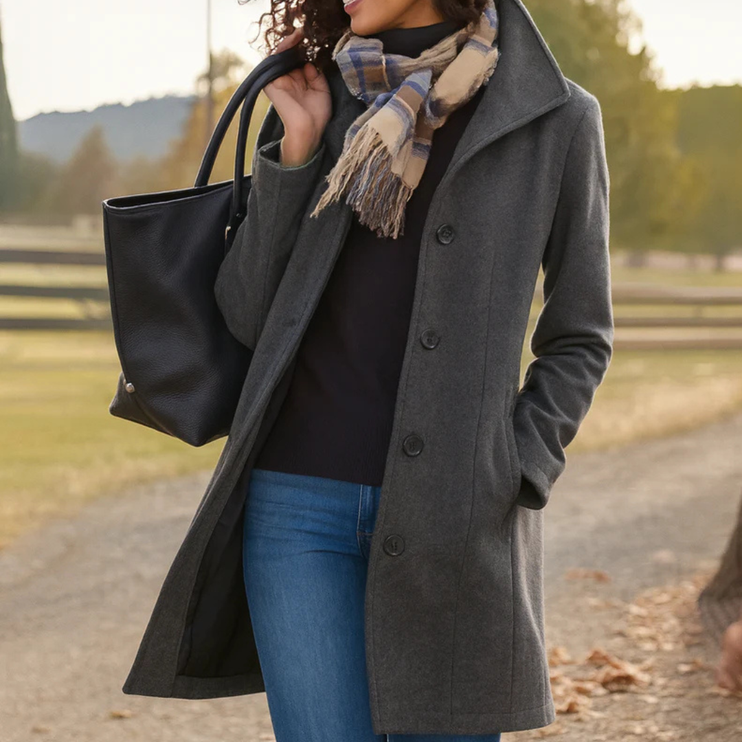 Damenmantel mit klassischem Schnitt und Knopfdetails | M&G - 2 - Modeglanz