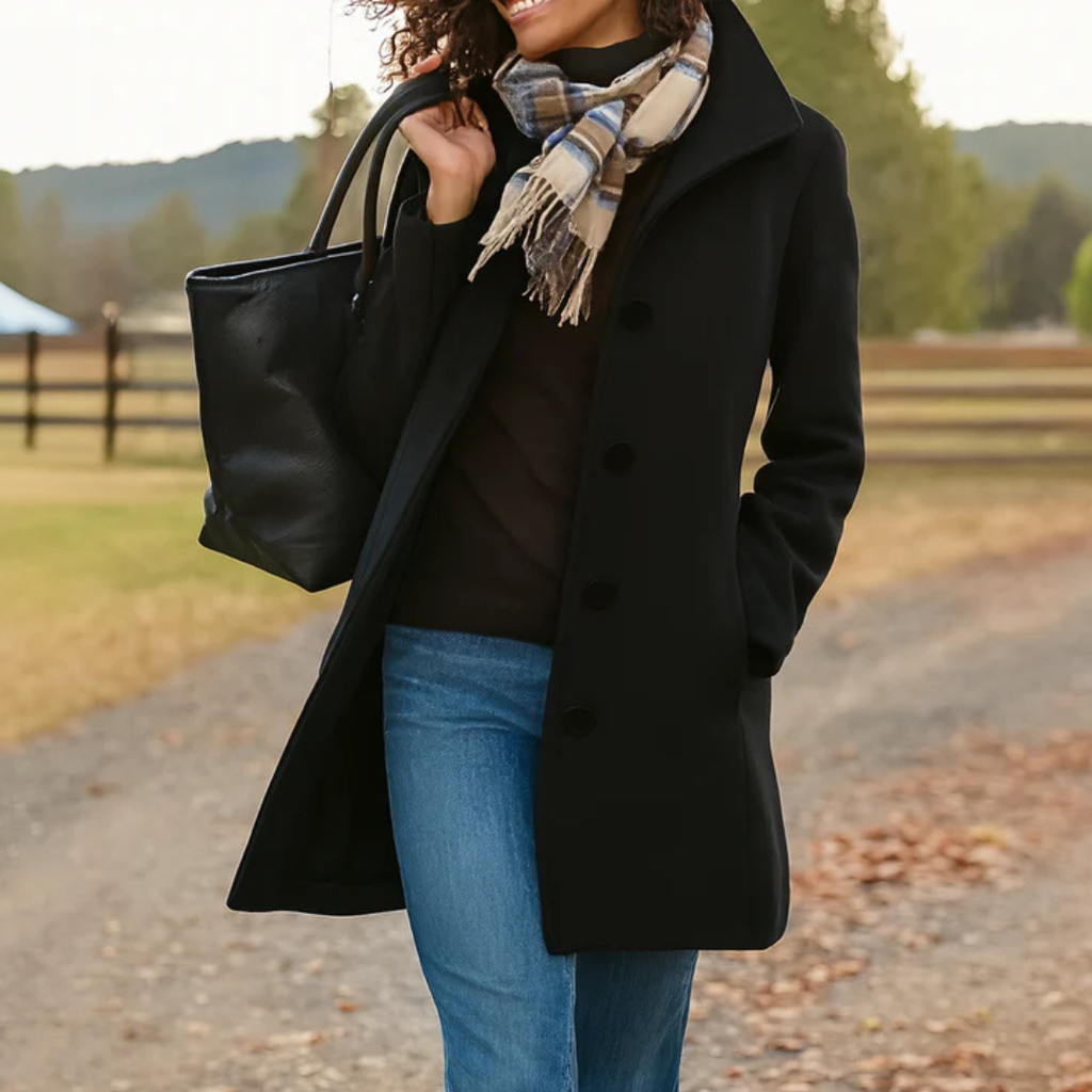 Damenmantel mit klassischem Schnitt und Knopfdetails | M&G - 3 - Modeglanz