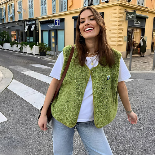 Damen Fleeceweste mit Knopfleiste und Taschen | M&G