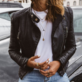 Damen Kunstleder Bikerjacke mit Figurbetonter Passform | M&G