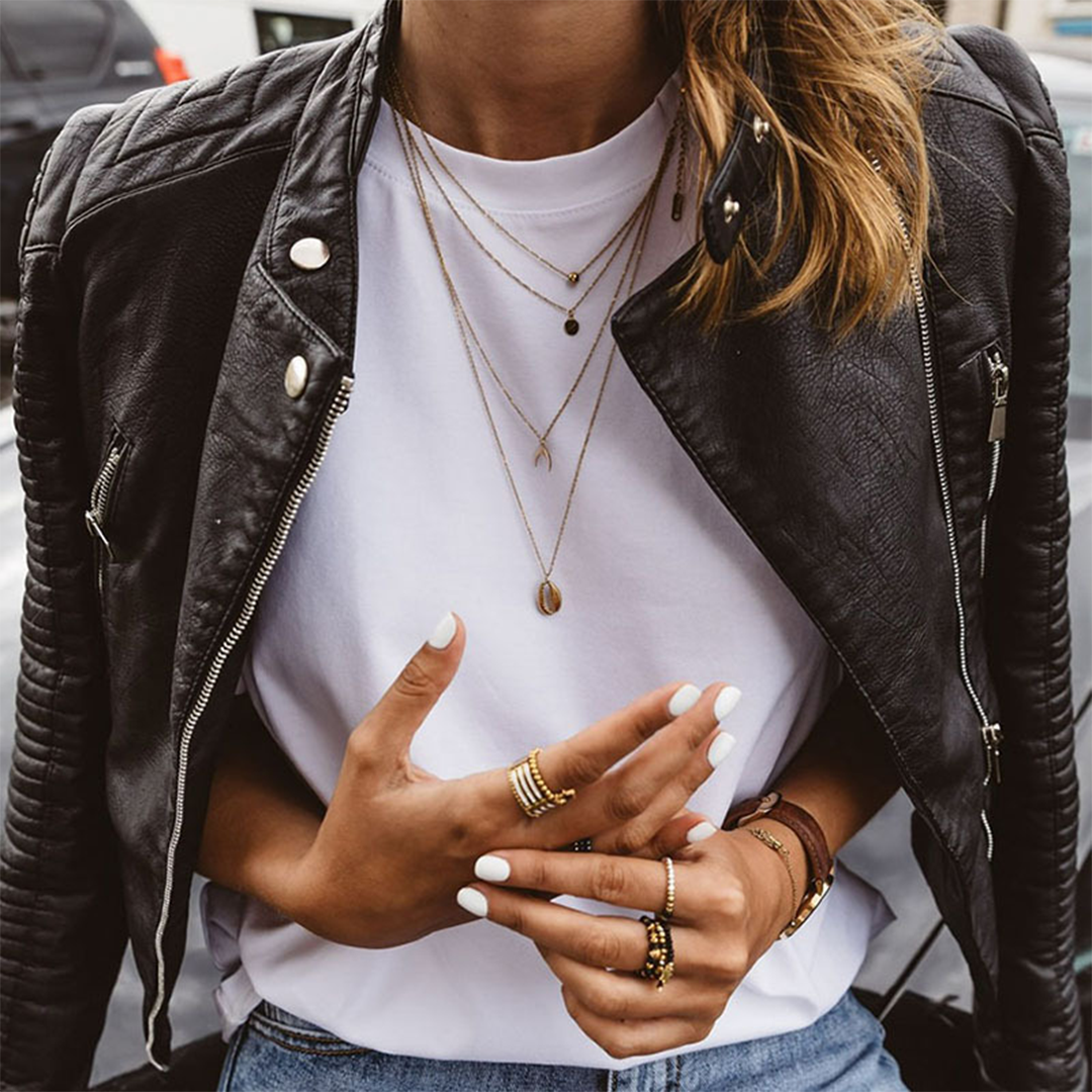 Damen Kunstleder Bikerjacke mit Figurbetonter Passform | M&G