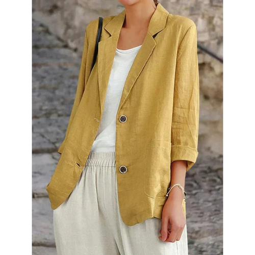 Blazer Damen blau weit geschnitten mit Reverskragen
