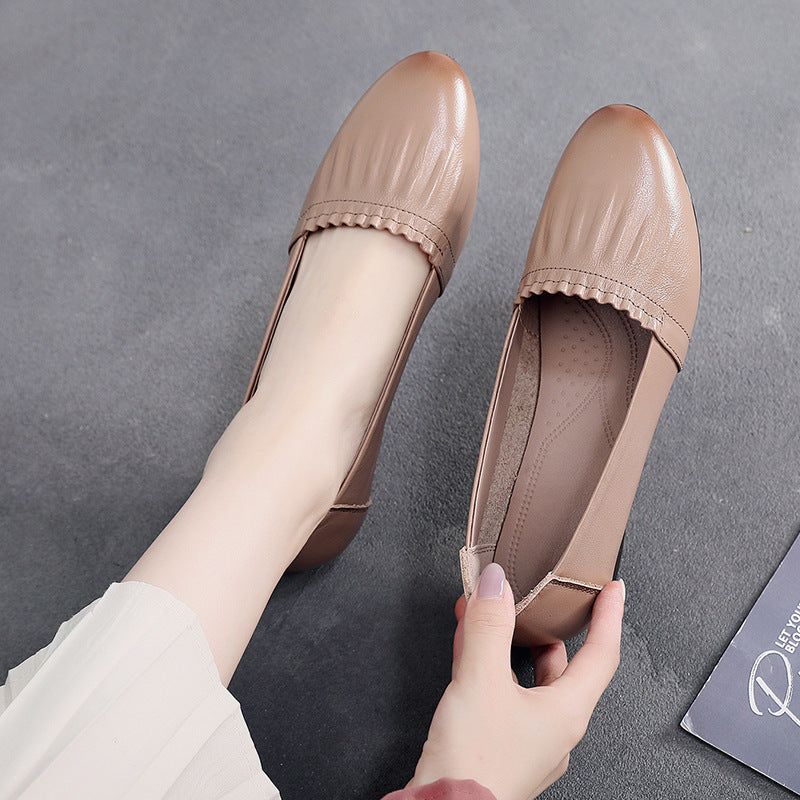 Klassische Leder-Loafer in Altrosa