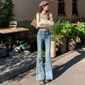 Bootcut-Jeans mit hohem Bund, normale Länge