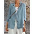 Blazer Damen schwarz oversize langärmlig mit Reverskragen
