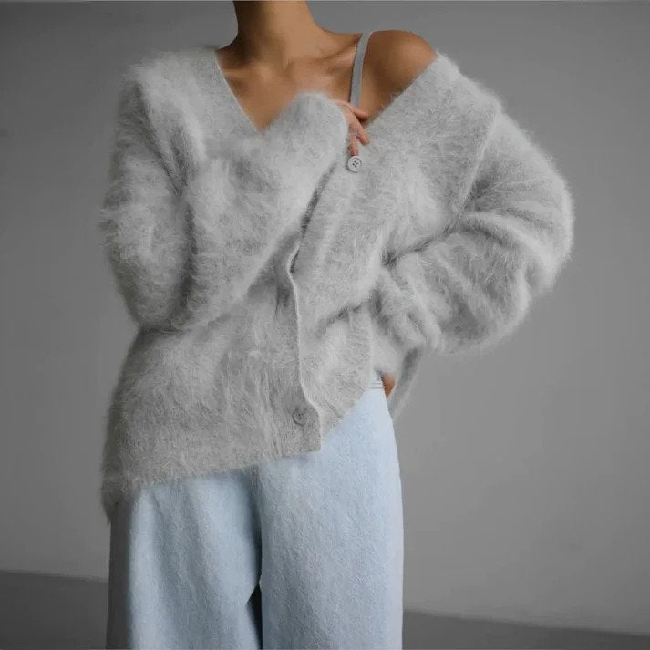 Cardigan Women's Soft Textured Knit with Button Closure - Image 4