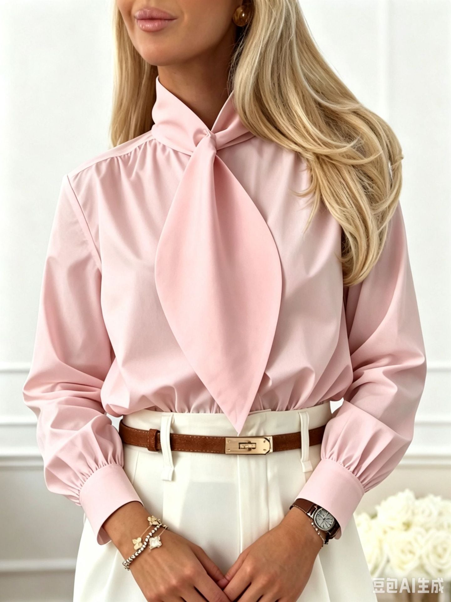ModeGlanz Schluppenbluse – Rosé