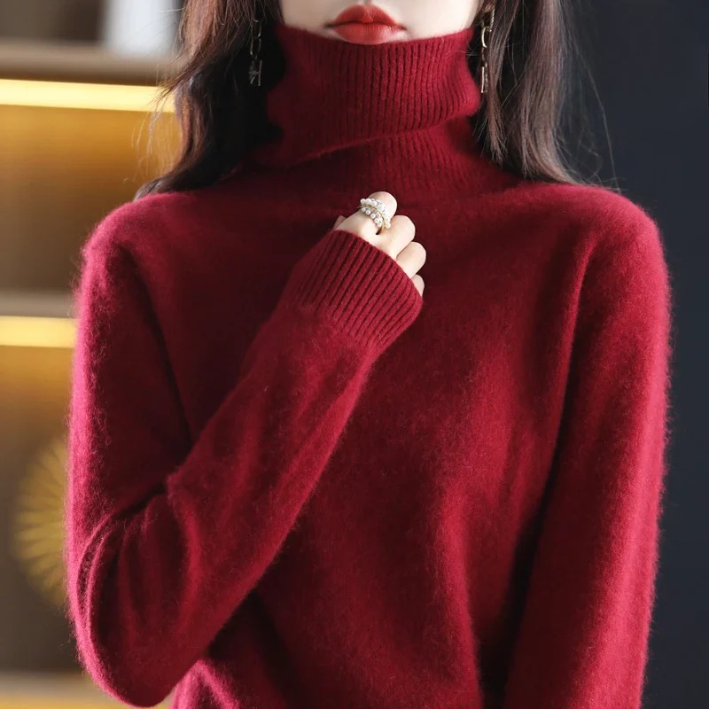 Damen Rollkragenpullover aus Wolle mit schmaler Passform | M&G